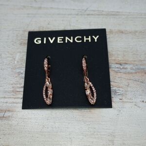 Givenchy Rose Gold-tone Stone Drop Earrings